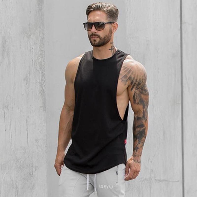 Men Long Tank Muscle Workout T-Shirt