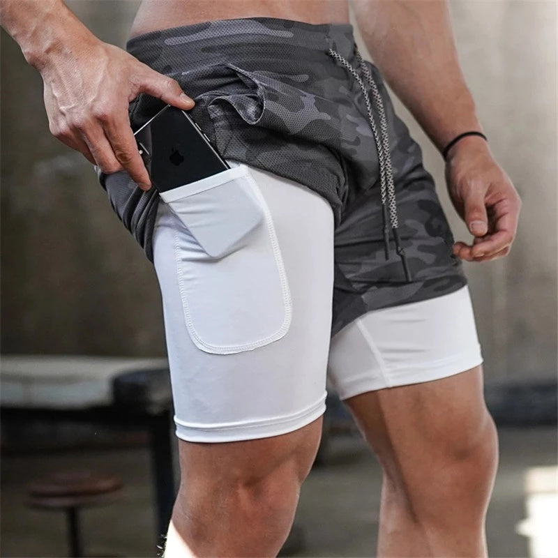 Running Shorts Men 2 In 1 Quick Dry GYM Jogging Shorts