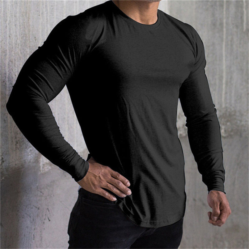 Langärmliges Sport-Fitnessshirt für Herren